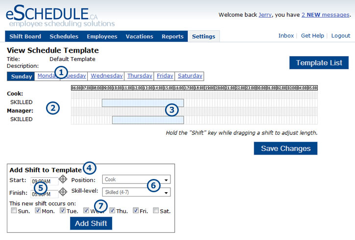 daily time schedule template. According to this template,