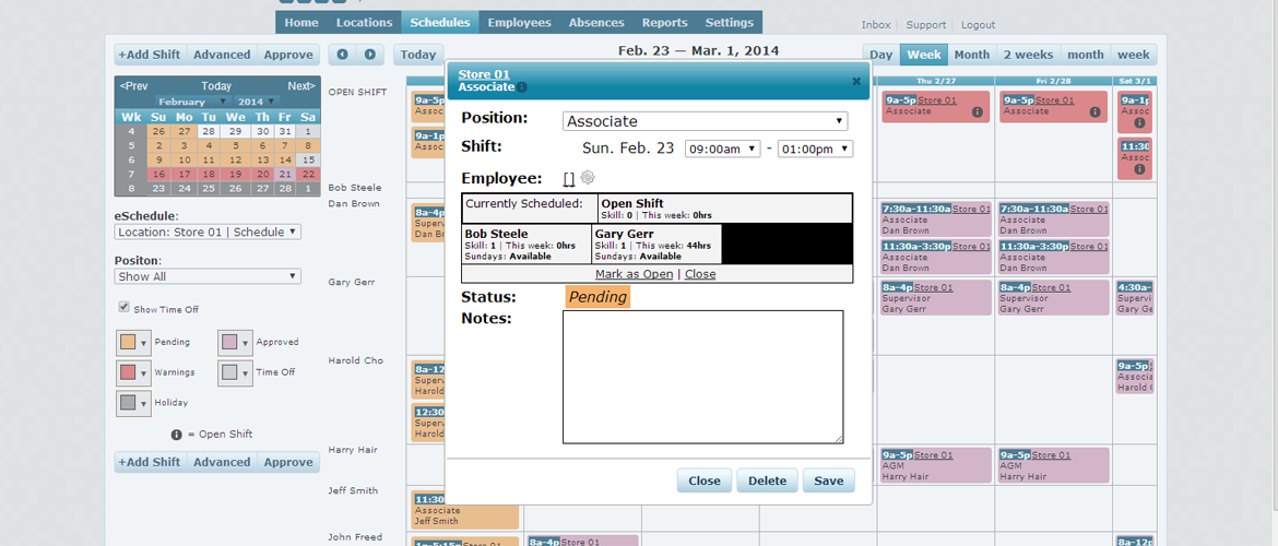 What if an employee does not appear as an option when scheduling?
