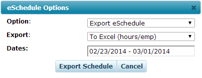 Export Schedules
